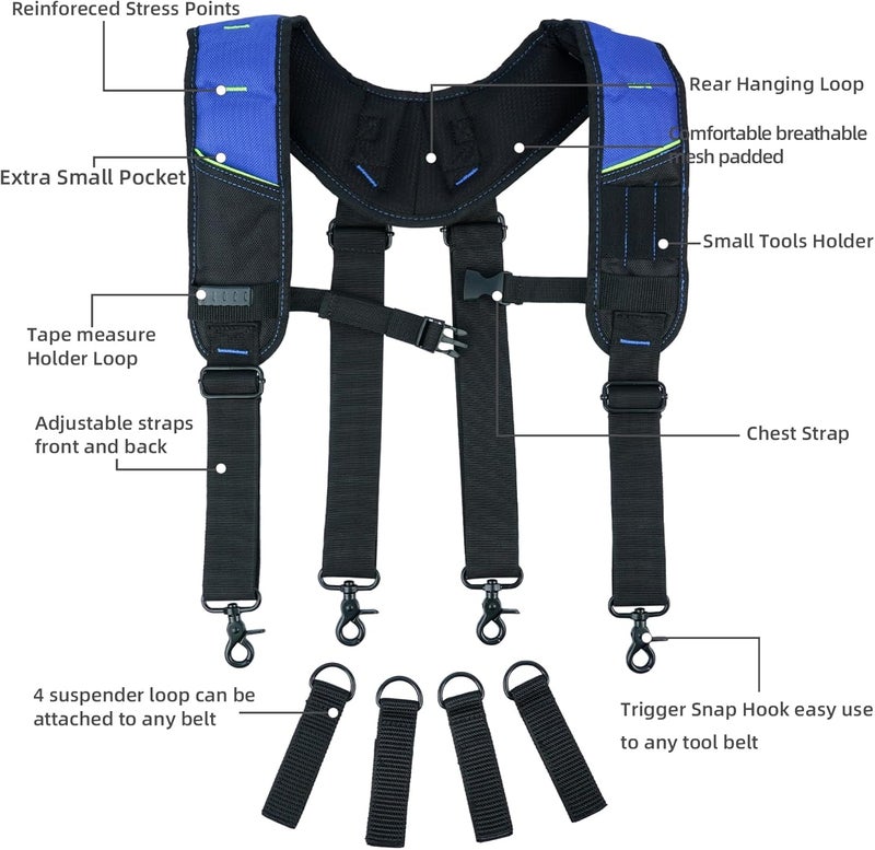 KUNN Pro Tool Belt Suspenders Padded - Durable,Comfort and Adjustable - Image 2